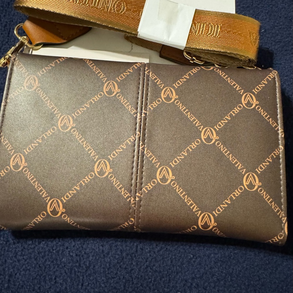 Valentino Orlandi Gold and Brown Crossbody - Picture 3 of 8